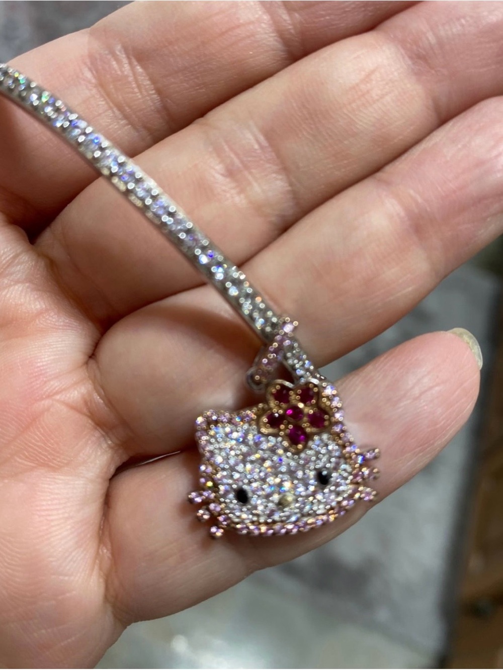 Sanrio diamonique hello kitty bracelet sterling silver